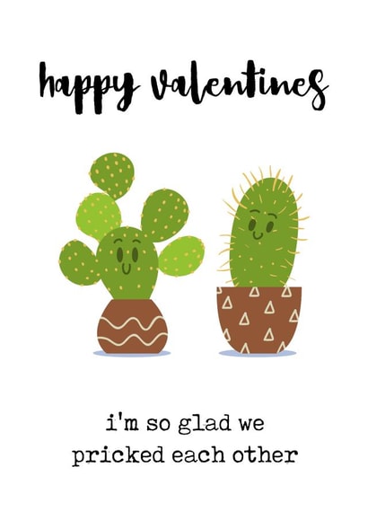 cactus plant Valentines Day Card 15676 created by Prickly Pear Design