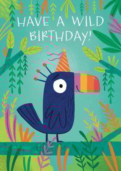 Jungle Toucan with Party Hat Birthday Card created by Hannah Jayne Lewin