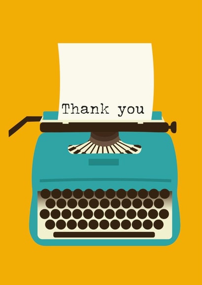 thankful typewriter Thank You Card 3645 created by Gail Myerscough