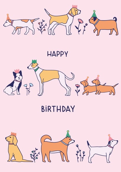 Dog Birthday card created by Emma Tobey Illustration