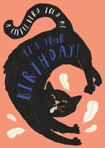 cat black cat Birthday Card 21501 created by DOTS + STRIPES