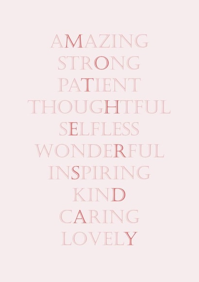 amazing strong Mothers Day Card 21190 created by Craig Amy Design