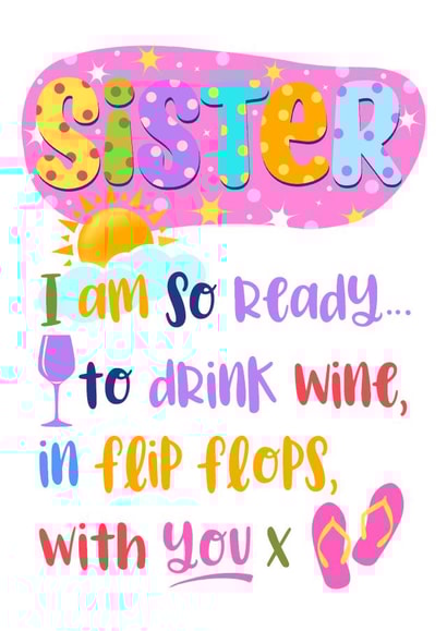 sister flip flop Birthday Card 43439 created by Little Cat Creates