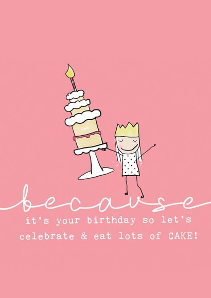 CELEBRATE AND EAT LOTS OF CAKE BIRTHDAY CARD created by Bexy Boo