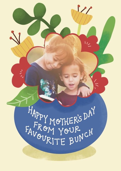 Cute Personalised Flower Pun Mother's Day Card / Photo Card - Happy Mother's Day From Your Favourite Bunch created by Rosie Johnson Illustrates