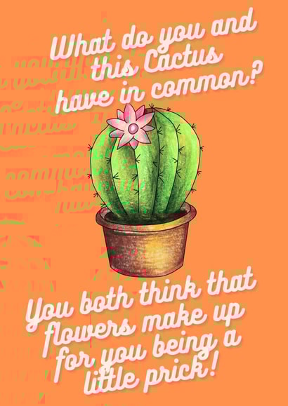 cactus succulent Valentines Day Card 47437 created by DIanne Richardson