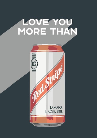 love you red stripe Valentines Day Card 5584 created by boroughcollective