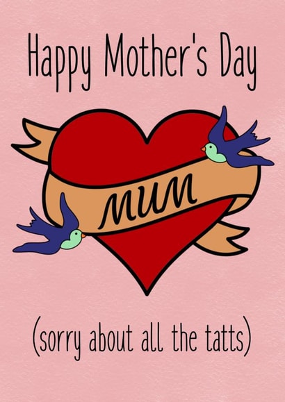 funny tattoos Mothers Day Card 21218 created by @lbandlissy