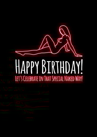 neon rude Birthday Card 13817 created by Simon