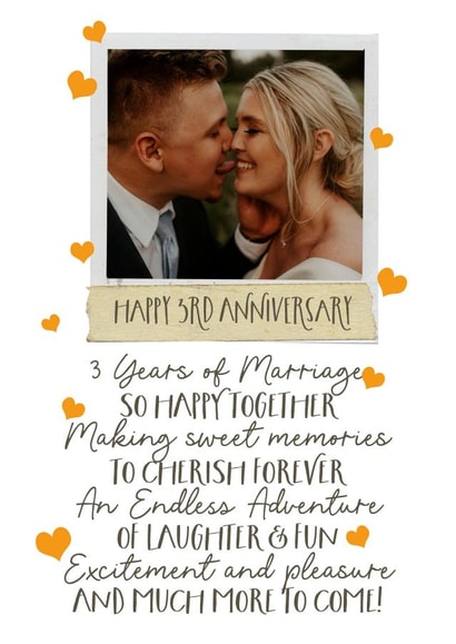 3rd Anniversary Photo Card created by Giddy Kipper