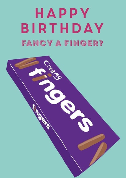 finger chocolate Birthday Card 8498 created by Betsy Benn