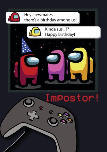 Among Us style Birthday card created by Jackie Ponwaye Design