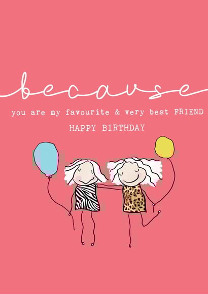 Favourite best friend birthday card created by Bexy Boo