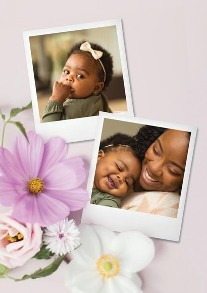 polaroid flowers Birthday Personalised Photo Card 8391 created by Love Lila Photography