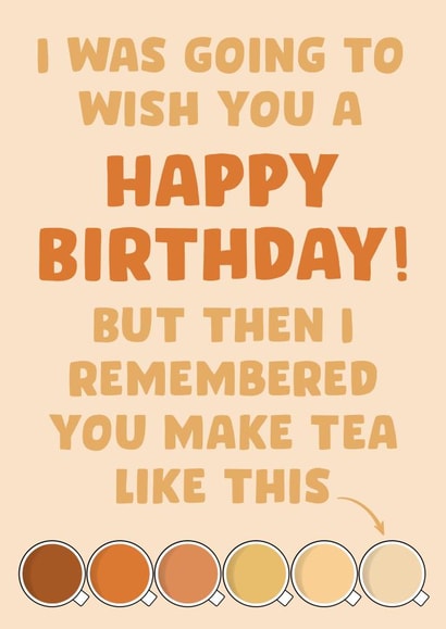 Happy Birthday… Milky tea drinker! created by Josh Daniel