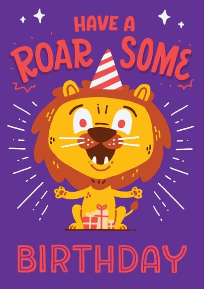 Lion birthday card created by Matt Joyce