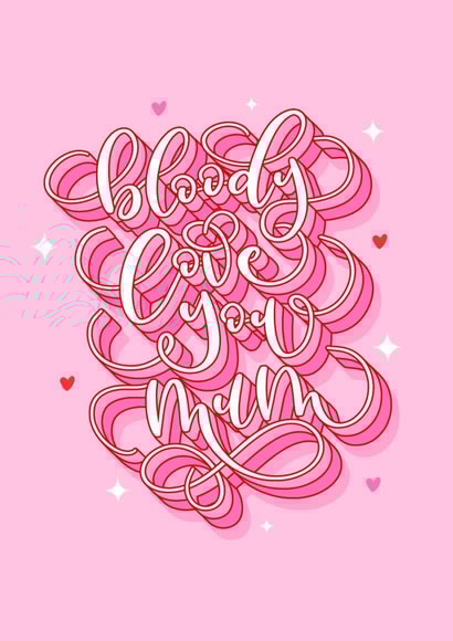 Sweary Love You Mum Mother's Day Card created by Dottie's Paper Co.