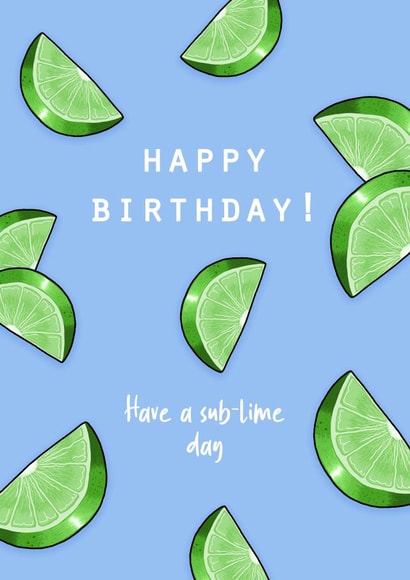 Have a sub-lime day birthday card created by Back to the drawing board illustration