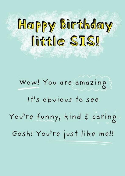 sister little sister Birthday Card 20776 created by Art Thunderclap