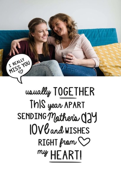 PC miss you Mothers Day Personalised Photo Card 9719 created by Jodie Gaul & Co