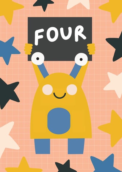 4 today - Mini Monster Birthday card created by Powerinmykindness