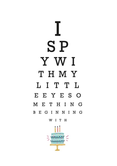 I Spy Cake Birthday card created by Yay Days