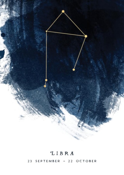 Libra Zodiac Star Sign Birthday Card created by Dig The Earth