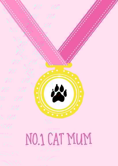 No.1 Cat Mum Medal Card created by Adam Regester