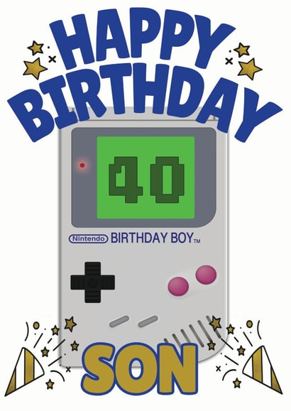 Nintendo Birthday Boy - Happy 40th Birthday Son Game Boy Card created by ShortRound888