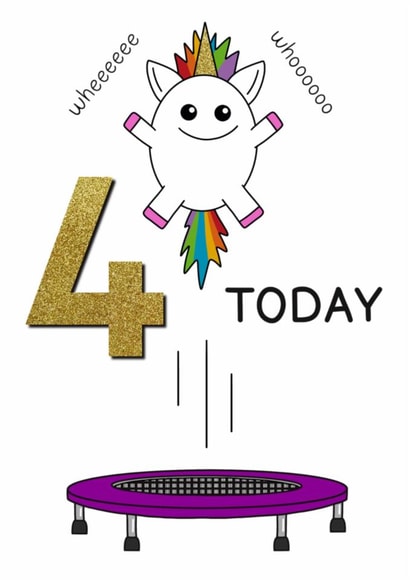 4 Today Unicorn Happy Birthday Card created by The Merry Giraffe