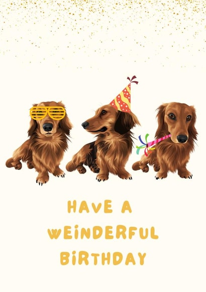 dog dachshund Birthday Card 21718 created by Cujo Creations