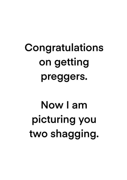 preggers congratulations Pregnancy Card 21711 created by Proper LOL Cards