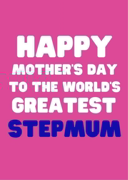 stepmum mothers day Mothers Day Card 20048 created by Nice Try Cards