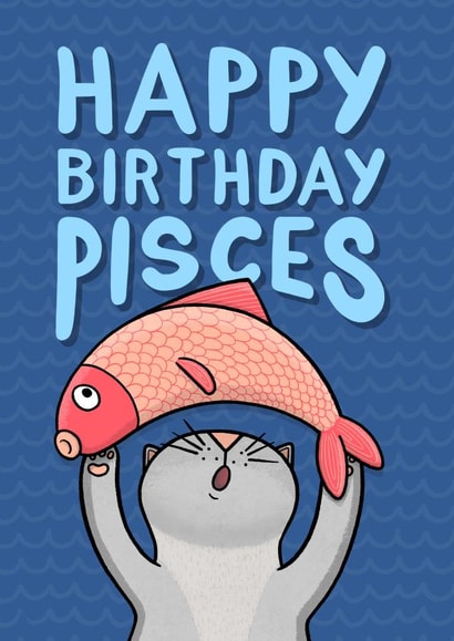 Happy Birthday Pisces created by Drawn to Cats