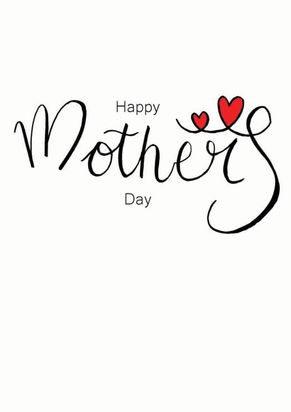 calligraphy hearts Mothers Day Card 47613 created by An Original Design by Bex