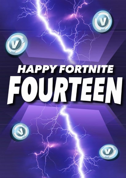 Happy Fortnite Fourteenth 14th Birthday created by LJRanson Design