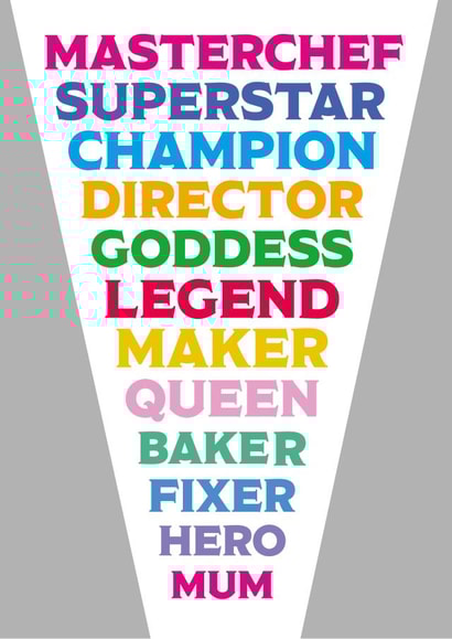 masterchef superstar Mothers Day Card 47087 created by Jane Katherine Houghton