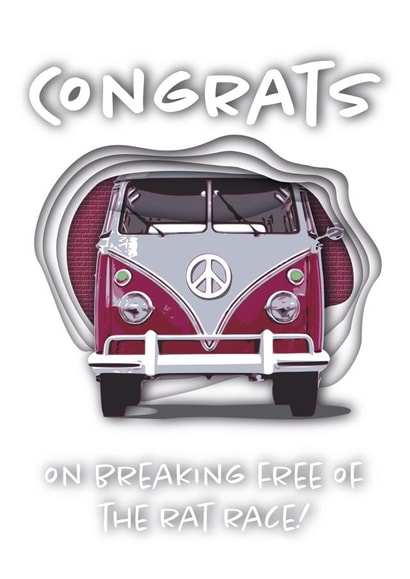 congrats campervan Retirement Card 47812 created by Be Concept
