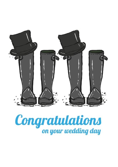 Grooms Wellie - Wedding Card created by Yeti Design