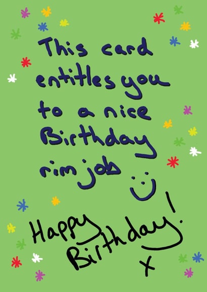 Rim Job Birthday Card Voucher created by Random Shit Cards