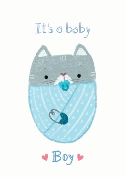 Cute Baby Cat Boy Card created by Juliana Motzko
