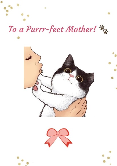 cat purr Mothers Day Card 37598 created by Doodle Cards