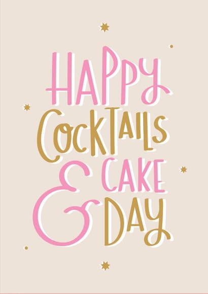 cocktail cake Birthday Card 10788 created by Print is the New Black