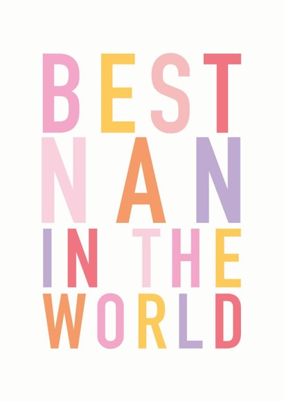 Classic Mothers Day Card - Nan - Best Nan In The World created by Studio 9