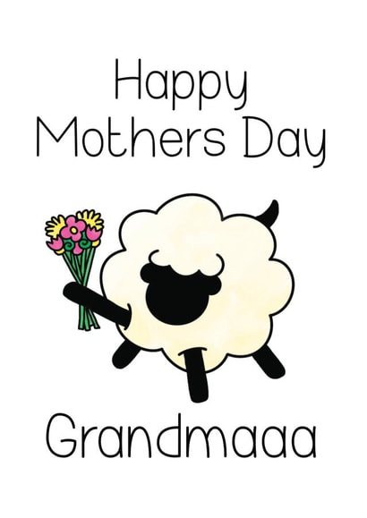 Cute Mothers Day Card - Grandma - Sheep - Happy Mothers Day Grandmaaa created by Bev O'Connor || @oconnordesign