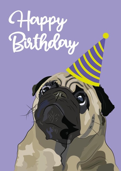 pug love Birthday Card 20882 created by @annaelizabethdesigns