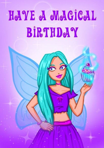 fairy magic Birthday Card 21852 created by Grace Mutton
