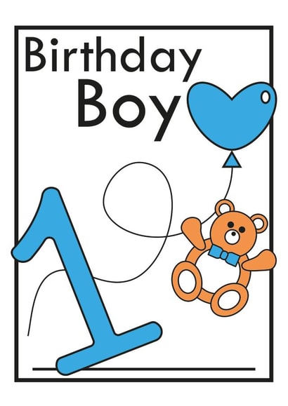 1st one Birthday Card 21845 created by bybeka
