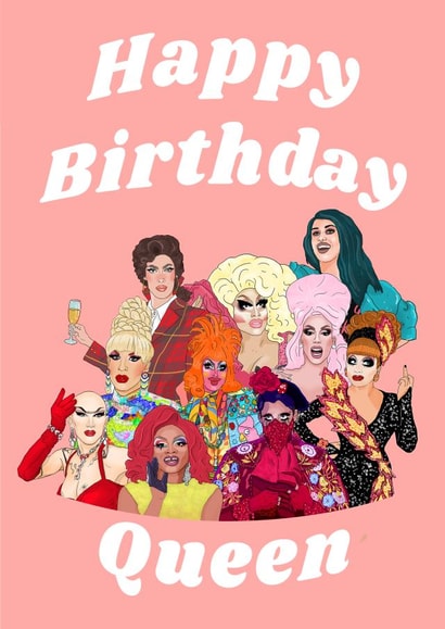 gay rupaul's drag race Birthday Card 18672 created by The Queer Store