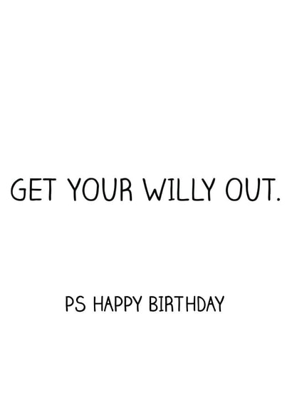rude willy Birthday Card 4982 created by Offhand Cards
